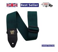 Elegant Forest Green Polypro Guitar Strap 2" Wide, Adjustable 41-72" Length