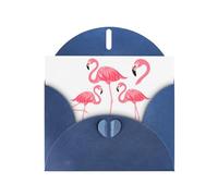Elegant Four Flamingos Print Greeting Cards With Envelopes,Thank You,Birthdays,Christmas,Valentine