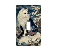 Elegant Fox Light Switch Cover Plates/Outlet Covers, White Fox in Traditional Garb for Home Decor, Thermoplastic Wall Plates, Standard Size Single Toggle