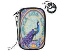 Elegant Frame Peacock Pattern RFID Blocking Family Passport Holder, Waterproof Travel Document Organizer Wallet for Women Men, Credit Card Case Travel Essentials