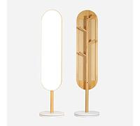 Elegant Freestanding Coat Rack with Mirror - Stylish Entryway, Living Room & Bedroom nizer - Features Hooks & Round Base - Modern Full-Length Mirror