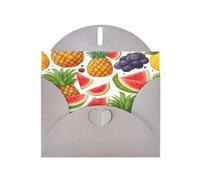 Elegant Fresh Juicy Fruits Pineapple Berries Grape Orange Print Greeting Cards With Envelopes,Thank You,Birthdays,Christmas,Valentine