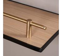 Elegant Gallery Rail Shelf Hardware Aluminum, Hanging Shelf Guard Fence Rails for Display Cabinet, Brushed Gold Tipping Rails for Open Shelves(46in(117cm))