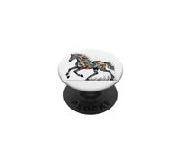 Elegant Galloping Horse with Intricate Colorful Details PopSockets Adhesive PopGrip