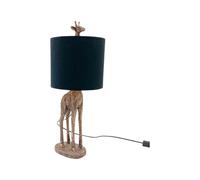 Elegant Giraffe Safari Table Lamp with Black Drum Shade - 52cm Modern Resin Base, Durable Decorative Lighting with Cozy Ambient Glow for Bedroom, Hallway, Living Room, or Study