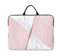 Elegant Girly Rose Gold Glitter & White Marble, 14 Inch Laptop Sleeve, Notebook Bag Laptop Case Sleeve Briefcase with Handle