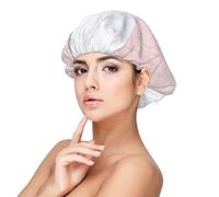 Elegant Girly Rose Gold Glitter & White Marble,Adult's Satin Sleeping Cap - Women's Elastic Sleep Bonnet, Adjustable Overnight Hair Cover