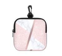 Elegant Girly Rose Gold Glitter & White Marble, Square Zipper Storage Bag, Neoprene Coin Purse, Small Wallets, Change Pouch, Change Purse