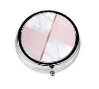 Elegant Girly Rose Gold Glitter & White MarbleMeta Pill Box 3 Compartment Medicine Case,Portable Organizer