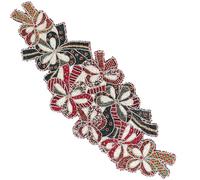 Elegant Glass Beads Table Runner 13x36 - Handcrafted Beaded Table Linen, Perfect for Weddings, Festive Celebrations, Dining Tables, Home Décor, and Everyday Use (Red White) - CLEENTABLE