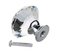 Elegant Glass Cabinet Knobs with Crystal Accents, Versatile Bathroom Cabinet Knobs & Drawer Handles, Stylish Knobez Compatible Covers for Kitchen Furniture, 1-Pack Premium Hardware