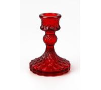 Elegant Glass Candle Holder Black, Amber, Ash Gray - Perfect for Wedding, Dining Table, Mantelpiece, and Special Occasions (Red - 1 pc)
