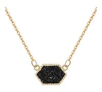 Elegant Glitter Diamond Shape Pendant Necklace Charms Crystal Cluster Chain Costume Jewellery Decoration for Women Girl (Beige+ Gold),Colour Name:Grey+Gold (Color : Black+Gold)