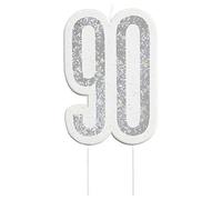 Elegant Glitz 90th Black Numeral Birthday Candle - Perfect Milestone Celebration Decor - 1 Pc