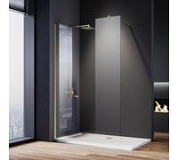 ELEGANT Gold 1000mm Wet Room Shower Screen Panel 8mm Easy Clean Glass Walk in Shower Enclosure