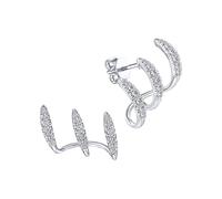 Elegant Gold and Silver Earrings with Three Prong Curved Look Allergy Resistant Alloy for Various Occasions Fashionable Styles. Alloy Ear Accessory
