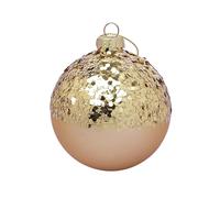 Elegant Gold Christmas Baubles - Clear Spun Glass and Sequin-Adorned Gold (Sequins)
