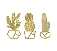 Elegant Gold Decorative Metal Wall Accessory (3 Pieces), 25 x 45 cm, 100% Metal, 1.5 mm Thick, Easy Wall Hanging, Perfect for Modern Decor
