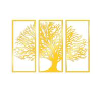 Elegant Gold Decorative Metal Wall Accessory (3 Pieces), 32 x 69 cm | Durable 1.5 mm Metal Body | Perfect for Modern Home Decor & Stylish Interiors