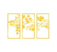 Elegant Gold Decorative Metal Wall Accessory (3 Pieces), 34 x 67 cm | Durable 1.5 mm Metal Body | Perfect for Modern Home Decor & Stylish Interiors