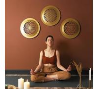 Elegant Gold Decorative Metal Wall Accessory, 46 x 46 cm, 100% Steel, 1.2 mm Thickness, Stylish & Durable Home Decor for Any Space