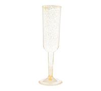 Elegant Gold Glitter Plastic Champagne Flutes - Ideal for Parties & Events -4ct