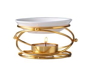 Elegant Gold Home Fragrance Burner Enhances the Atmosphere with Efficient Aromatherapy Diffuser for Living Room and Bedroom Metal Oil Burner