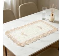 Elegant Gold Lace Tablecloth Rectangular Washable Embroidered Doily European Style Table Cover With Intricate Water Soluble Patterns For Home Dining And Special For Occasions 60x120cm(50 * 100CM)