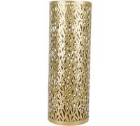 Elegant Gold Metal Umbrella Stand for Entryway Stylish Round Hollow Umbrella Space Saving Umbrella Holder & Chic Design for Home Decor
