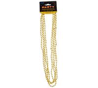 Elegant Gold Metallic Bead Necklaces (81cm) Pack of 4 - Stylish Party Accessory for Festive Occasions and Celebrations