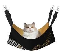 Elegant Gold Notes Piano Key Black,Cat Hanging Hammock Soft Double Sided Hanging Bed for Small Dogs Pet,L