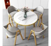 Elegant Gold Office Table SetRound Coffee Table for Reception & Conference Rooms Stylish Balcony Furniture for Relaxation Modern Home Decor Chic & Functional Design