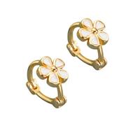 Elegant Gold/Silver Plated Floral Earrings Anti Allergy Ear Studs Handmade Jewelry Accessories For Women Daily Wear Minimalist Japanese Inspired Ear Jewelry