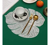 Elegant Gold Silver PVC Place Mats for Table Set of 4 - Durable and Stylish Table Mats for Dining Room Decor - Premium Quality Place Mats for Enhanced Dining Experience