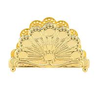 Elegant Gold Standing Napkin Holder Organizer Desk Table Decor for Home Restaurant Hotel Iron Metal Art Vintage Style (Peacock Pattern)