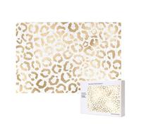 Elegant Gold White Leopard Cheetah,300 Pieces Wooden Jigsaw Family Game Jigsaw Puzzles for Adults Teens Home Decor