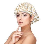 Elegant Gold White Leopard Cheetah,Adjustable Silk Hair Wrap Adult's Satin Sleeping Cap Hair Women's Elastic Sleep Bonnet