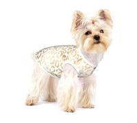 Elegant Gold White Leopard Cheetah,Cotton Sleeveless Pet T-Shirt Soft Stretchy Puppy Breathable Vest,M