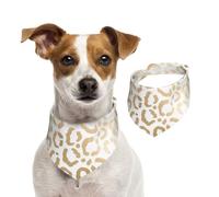 Elegant Gold White Leopard Cheetah,Dog Bandanas Cotton Pet Scarf Adjustable Bibs for Pet,M