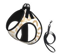 Elegant Gold White Leopard Cheetah,Pet Harness,Adjustable Reflective Dog Harness,Pet Leash Vest,L