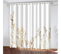 Elegant Gold & White Wedding Curtain Polyester Branch Design 132x214 cm Living Room & Bedroom Decoration Luxury Drapes for Home Décor