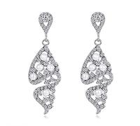 Elegant Gorgeous Pearl Crystal Dangle Earrings Gemstone Wedding Party Statement Dress Decoration Jewellery For Women Girl