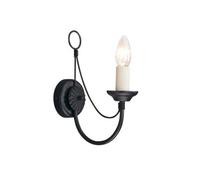 Elegant Gothic Wall Light With Ivory Candle Tube Holder And Black Led E14 Bulb