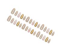 Elegant Gradient Beads False Nails Set of 30 3D Flowers Sparkling Design ABS Duild Safe Comfort Fit Artificial Nails Ice Nailes