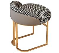 Elegant Gray Makeup Stool with Metal Legs, Low Back Design, Armless Vanity Chair for Bathroom Furniture, Functional Beauty Application Seat