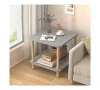 Elegant Gray Wooden Square Table with Shelf Easy Assembly Stylish Storage Solution for Living Room & Bedroom Modern Home Furniture