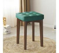 Elegant Green Makeup Vanity Stool - Solid Rubberwood Dressing Chair 45cm Height Perfect for Bedrooms Beauty Essentials Modern Design Comfortable Seating
