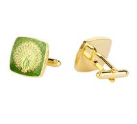 Elegant Green Peacock Cufflinks Plating Cuff Links Men's Accessory