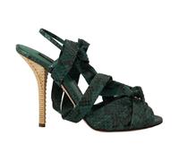 Elegant Green Python Strappy Heels - female - Dolce & Gabbana - High Heel Sandals - Green - 8 UK - Shoes 8 UK
