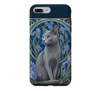 Elegant Grey Cat Art Nouveau Russian Blue Case for iPhone 7 Plus/8 Plus